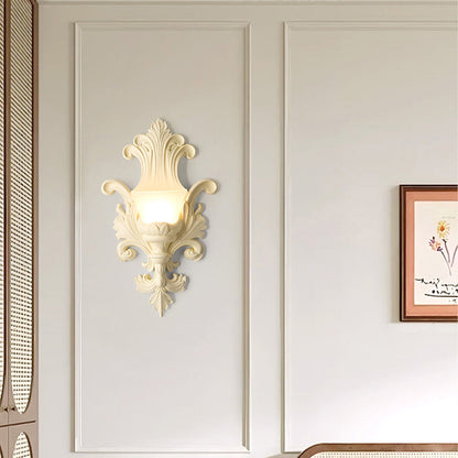 French Hardware Embossed-shaped 1-Light Wall Sconce Lamp