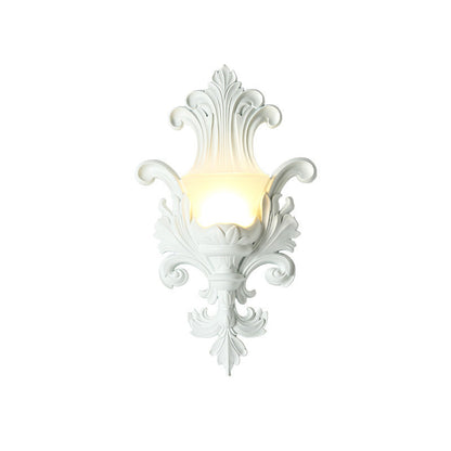 French Hardware Embossed-shaped 1-Light Wall Sconce Lamp