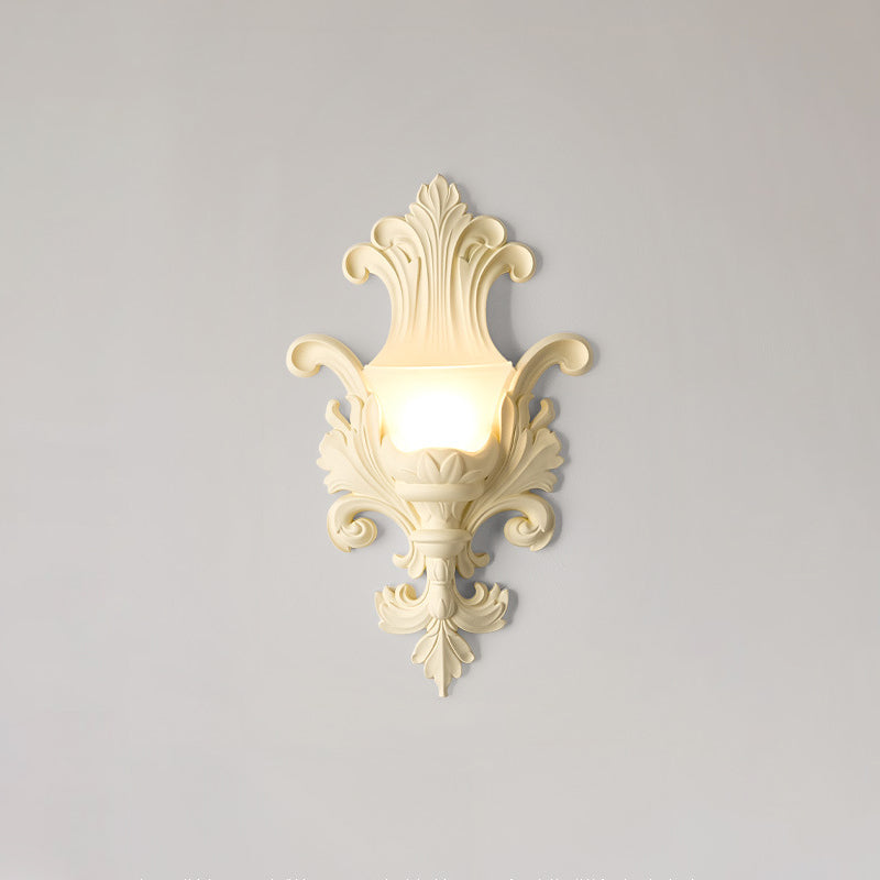French Hardware Embossed-shaped 1-Light Wall Sconce Lamp