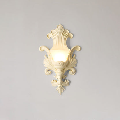 French Hardware Embossed-shaped 1-Light Wall Sconce Lamp