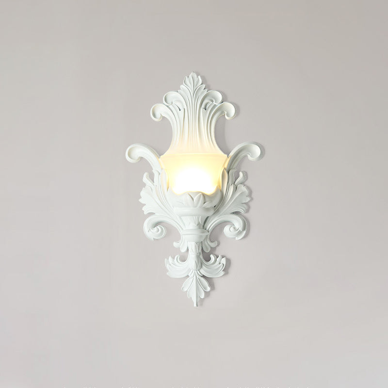 French Hardware Embossed-shaped 1-Light Wall Sconce Lamp