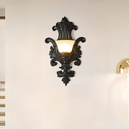 French Hardware Embossed-shaped 1-Light Wall Sconce Lamp