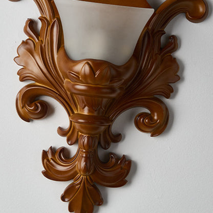 French Hardware Embossed-shaped 1-Light Wall Sconce Lamp