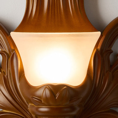 French Hardware Embossed-shaped 1-Light Wall Sconce Lamp