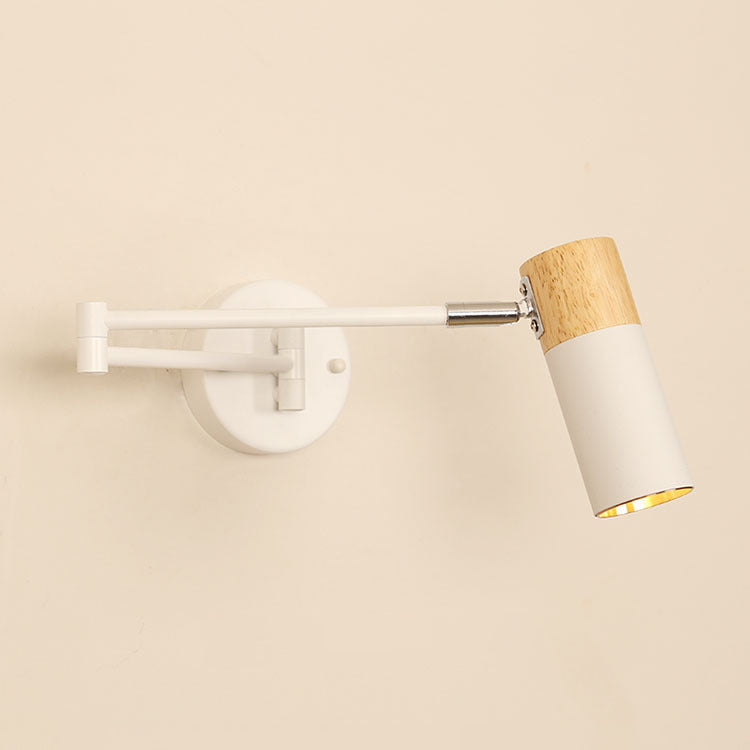 Extendable Solid Wood Rotatable 1-Light Wall Sconce Lamp