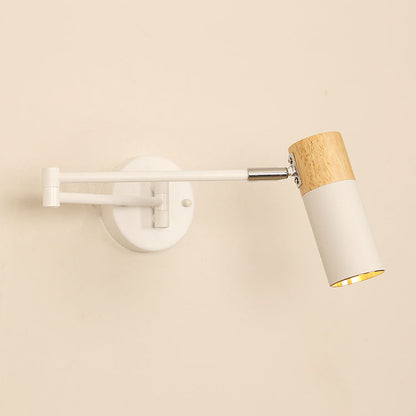 Extendable Solid Wood Rotatable 1-Light Wall Sconce Lamp