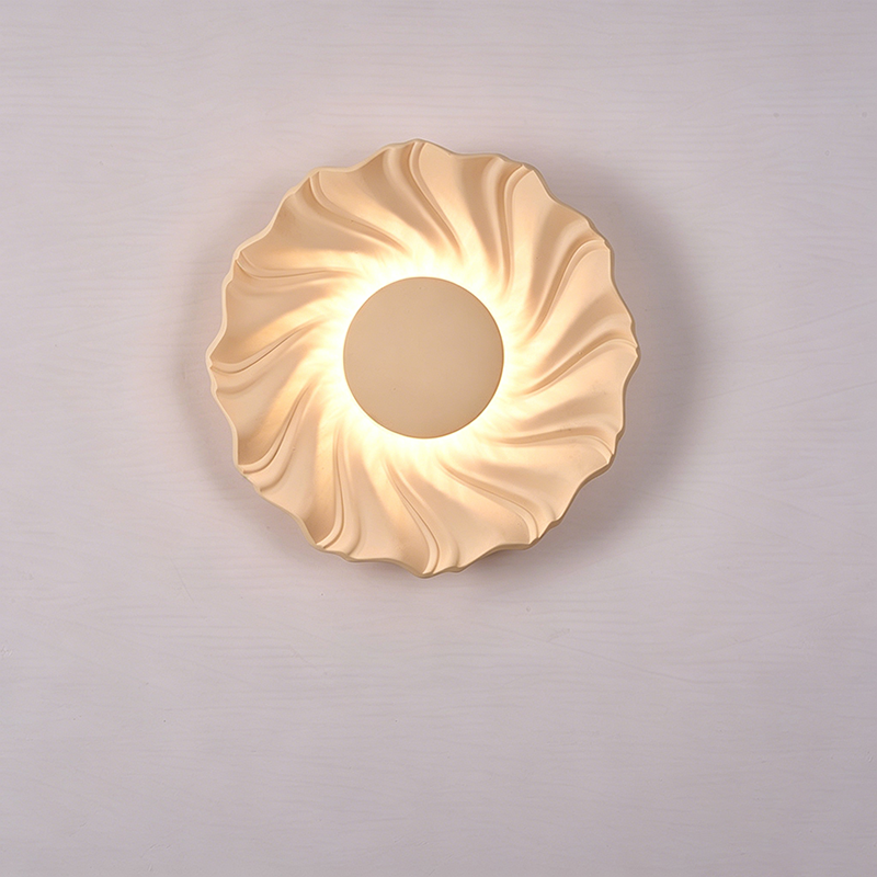 Modern Art Deco Resin Swirl-Shaped LED Wall Sconce Lamp