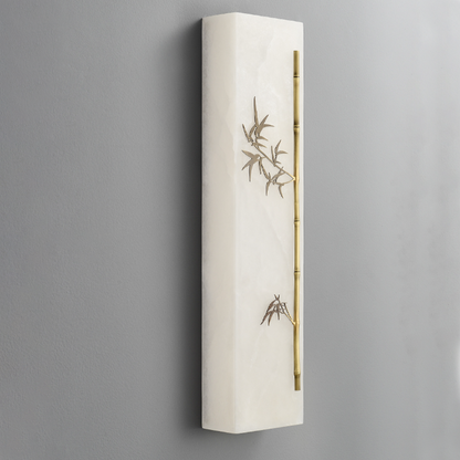 Chinese Rectangular Bamboo Pattern LED Wall Sconce Lamp