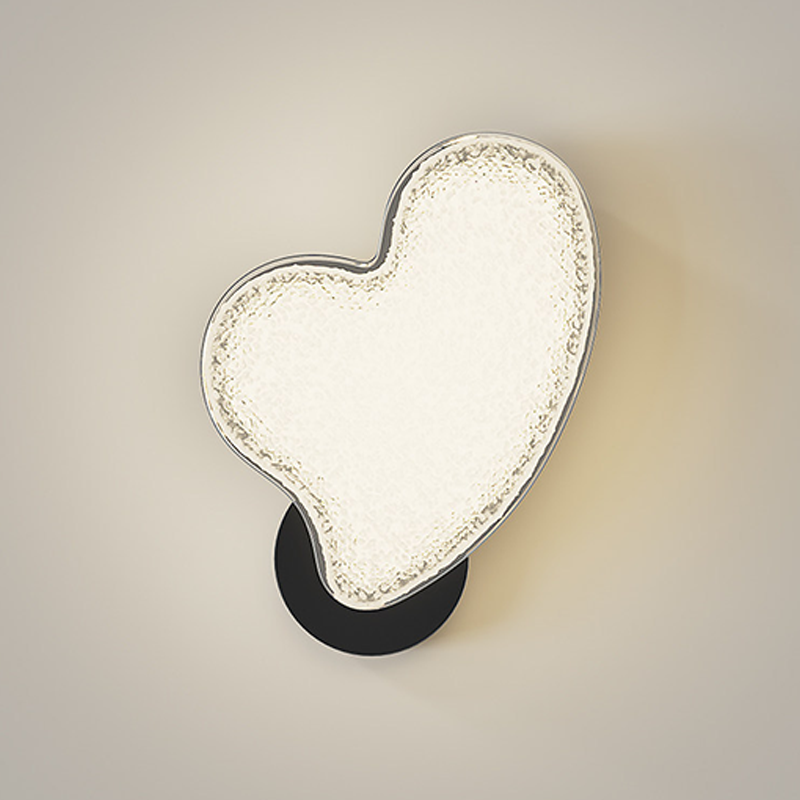 Nordic Hardware Acrylic Heart-Shaped LED Wall Sconce Lamp