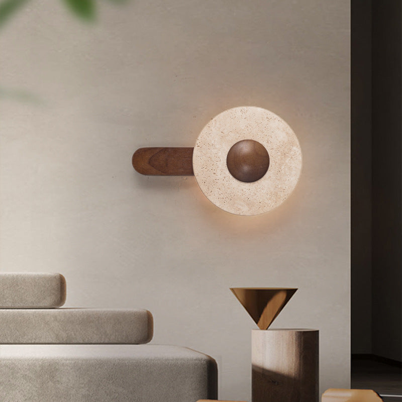 Shabby Wood Geometric Combined Shape LED Wall Sconce Lamp