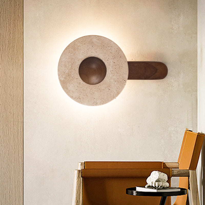 Shabby Wood Geometric Combined Shape LED Wall Sconce Lamp