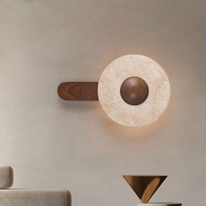 Shabby Wood Geometric Combined Shape LED Wall Sconce Lamp