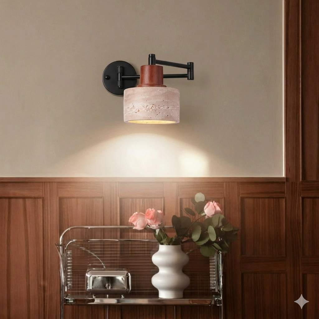 Yellow Cylinder & Truncated Cone 1-Light Wall Sconce Lamp