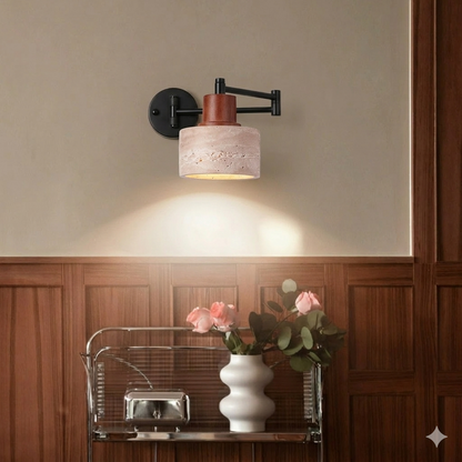 Yellow Cylinder & Truncated Cone 1-Light Wall Sconce Lamp