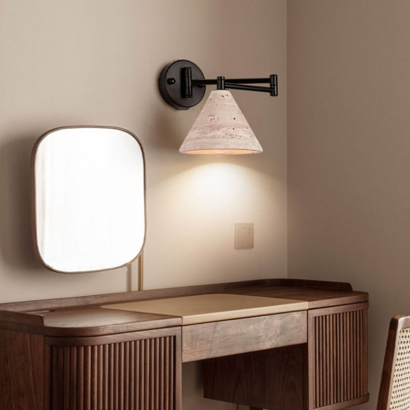 Yellow Cylinder & Truncated Cone 1-Light Wall Sconce Lamp