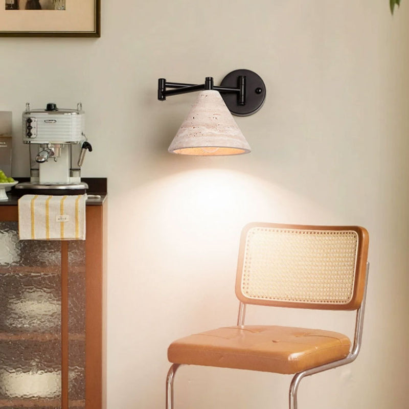 Yellow Cylinder & Truncated Cone 1-Light Wall Sconce Lamp