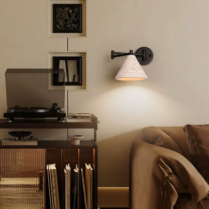 Yellow Cylinder & Truncated Cone 1-Light Wall Sconce Lamp