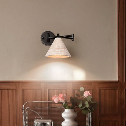 Yellow Cylinder & Truncated Cone 1-Light Wall Sconce Lamp