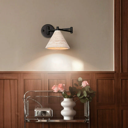 Yellow Cylinder & Truncated Cone 1-Light Wall Sconce Lamp