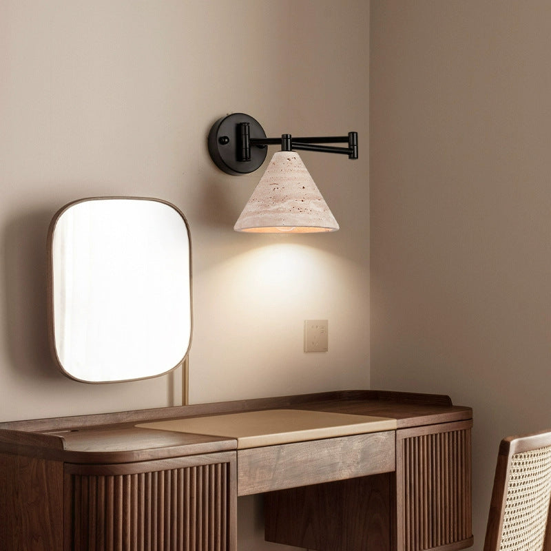 Yellow Cylinder & Truncated Cone 1-Light Wall Sconce Lamp