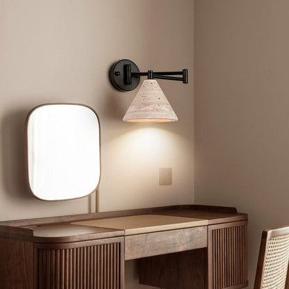 Yellow Cylinder & Truncated Cone 1-Light Wall Sconce Lamp