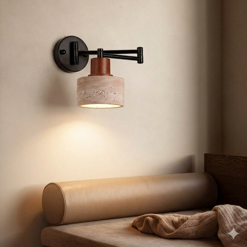 Yellow Cylinder & Truncated Cone 1-Light Wall Sconce Lamp
