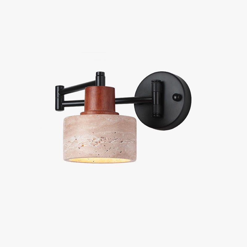 Yellow Cylinder & Truncated Cone 1-Light Wall Sconce Lamp