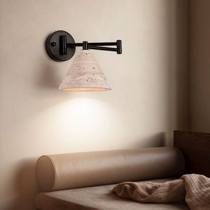 Yellow Cylinder & Truncated Cone 1-Light Wall Sconce Lamp