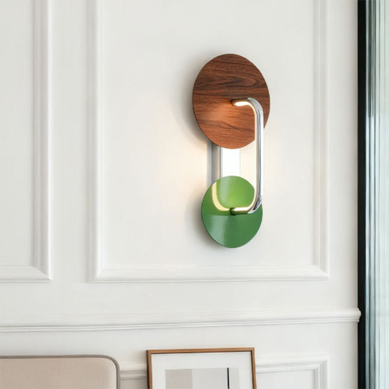 French Iron Aluminum Acrylic Round LED Wall Sconce Lamp