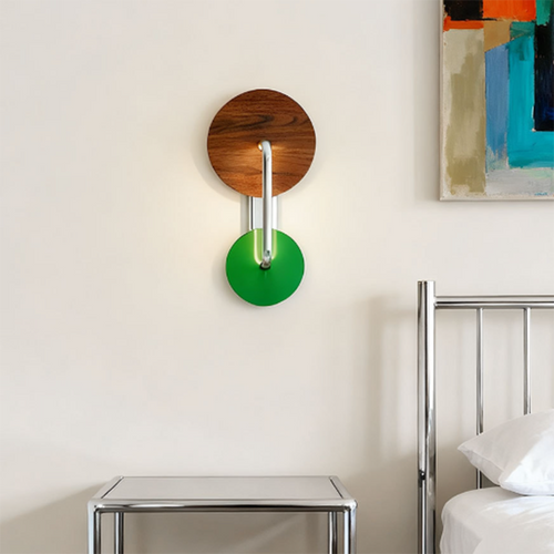 French Iron Aluminum Acrylic Round LED Wall Sconce Lamp