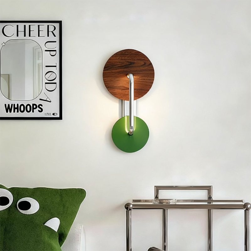 French Iron Aluminum Acrylic Round LED Wall Sconce Lamp