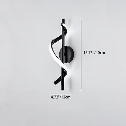 Nordic Silicone & Metal Curved S-Shape LED Wall Sconce Lamp