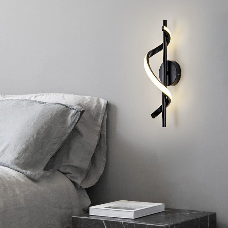 Nordic Silicone & Metal Curved S-Shape LED Wall Sconce Lamp