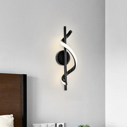 Nordic Silicone & Metal Curved S-Shape LED Wall Sconce Lamp