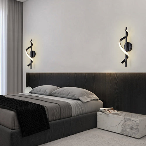 Nordic Silicone & Metal Curved S-Shape LED Wall Sconce Lamp