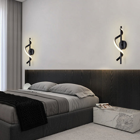 Nordic Silicone & Metal Curved S-Shape LED Wall Sconce Lamp