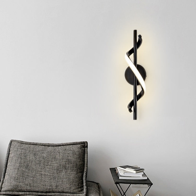 Nordic Silicone & Metal Curved S-Shape LED Wall Sconce Lamp