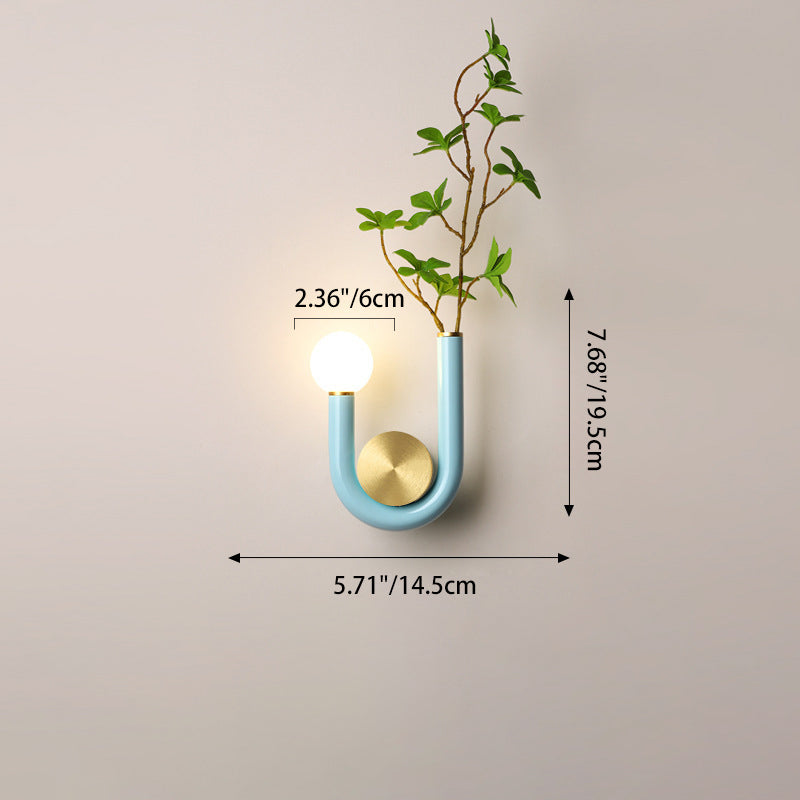 Japanese Aluminum U Shaped Round LED Wall Sconce Lamp