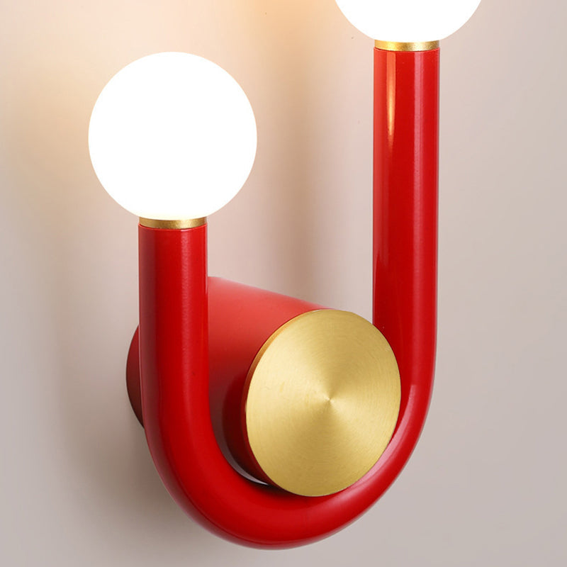 Japanese Aluminum U Shaped Round LED Wall Sconce Lamp