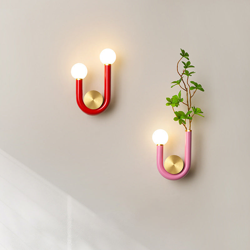 Japanese Aluminum U Shaped Round LED Wall Sconce Lamp