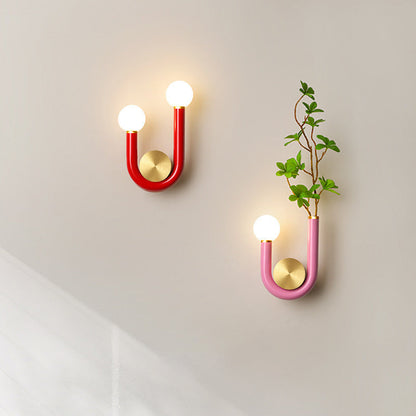 Japanese Aluminum U Shaped Round LED Wall Sconce Lamp