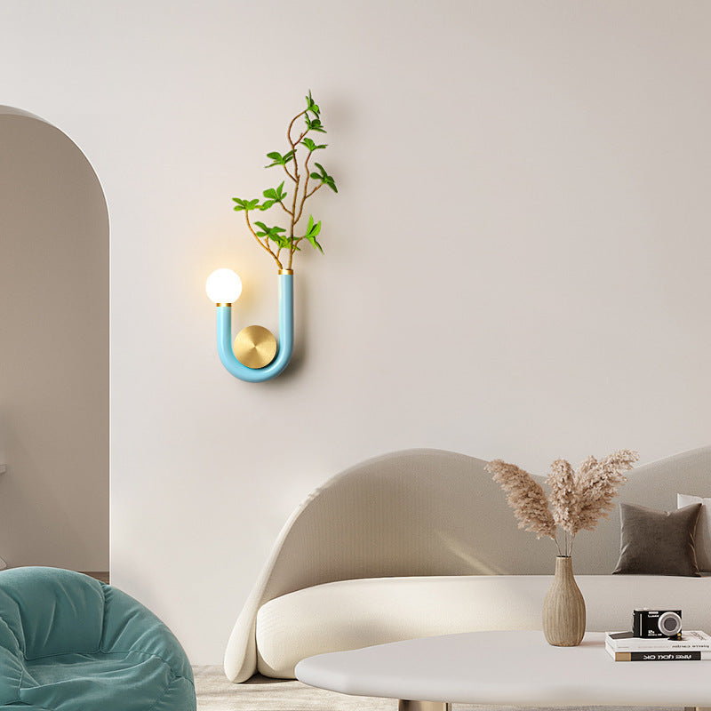 Japanese Aluminum U Shaped Round LED Wall Sconce Lamp