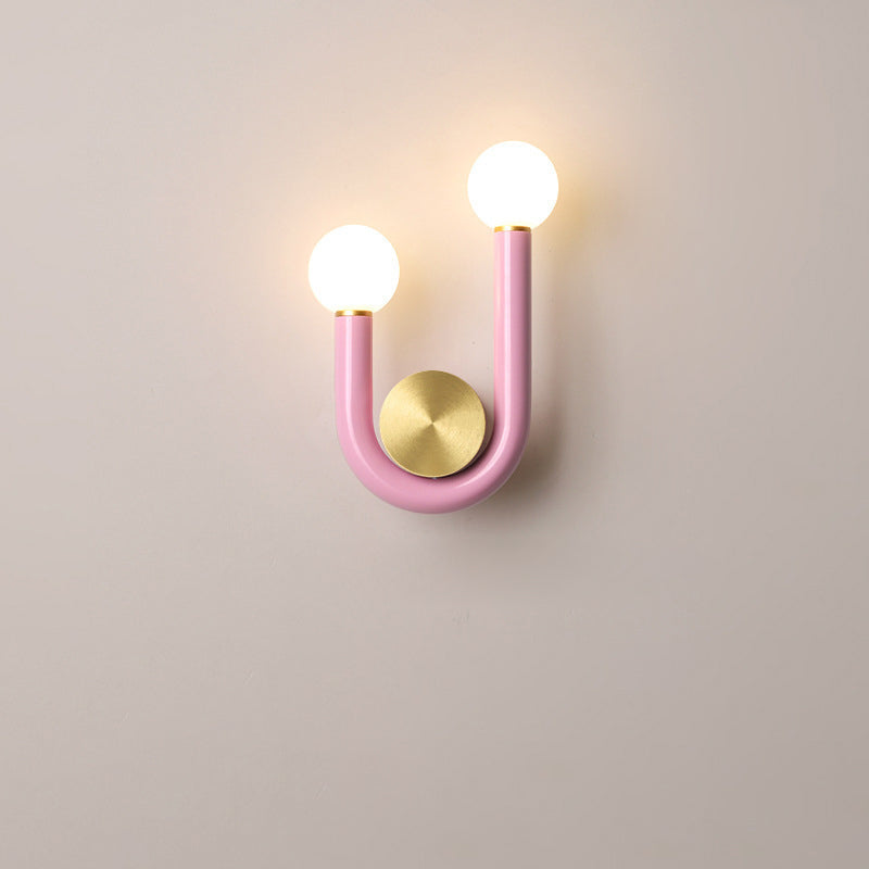 Japanese Aluminum U Shaped Round LED Wall Sconce Lamp