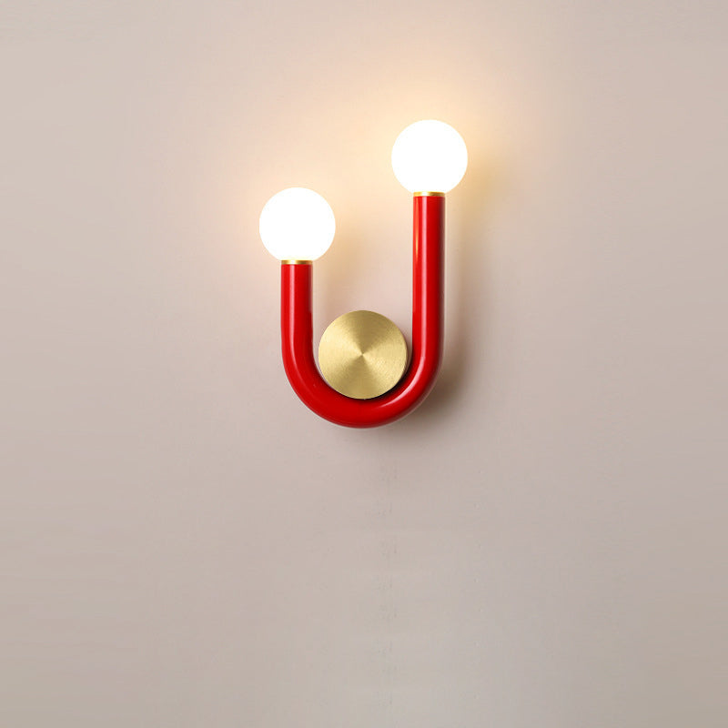 Japanese Aluminum U Shaped Round LED Wall Sconce Lamp
