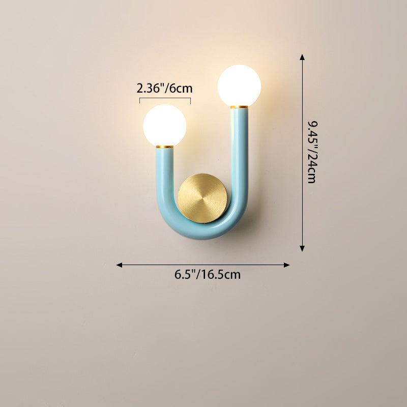 Japanese Aluminum U Shaped Round LED Wall Sconce Lamp