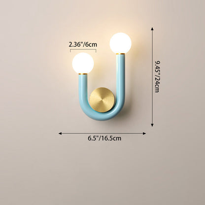 Japanese Aluminum U Shaped Round LED Wall Sconce Lamp