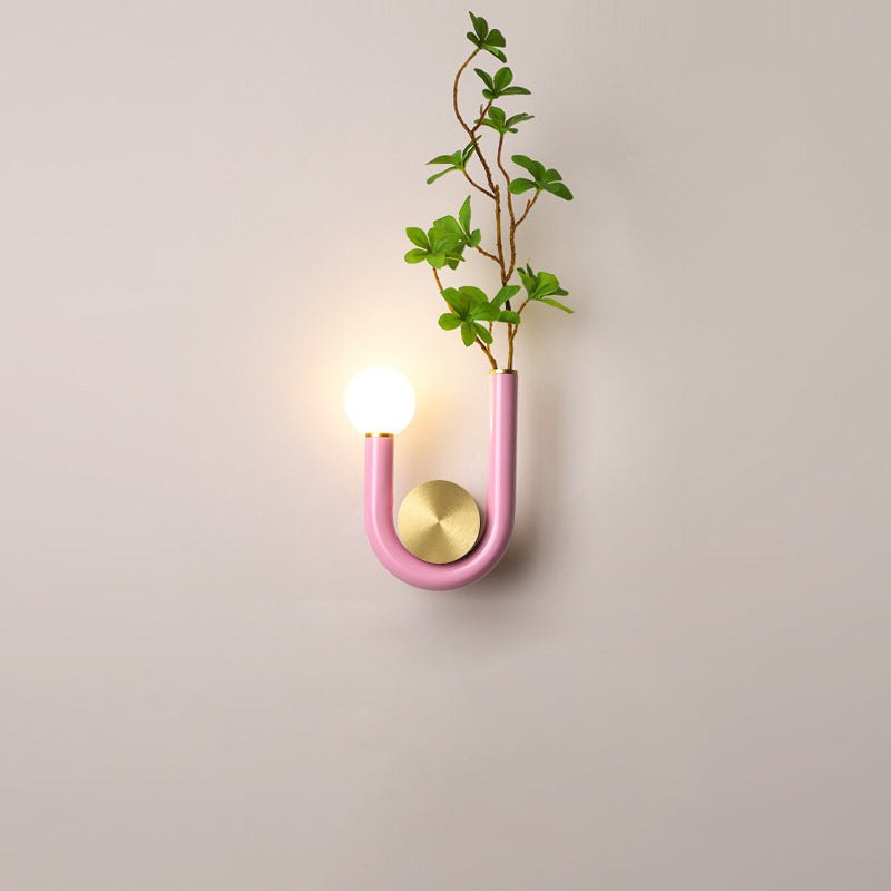 Japanese Aluminum U Shaped Round LED Wall Sconce Lamp
