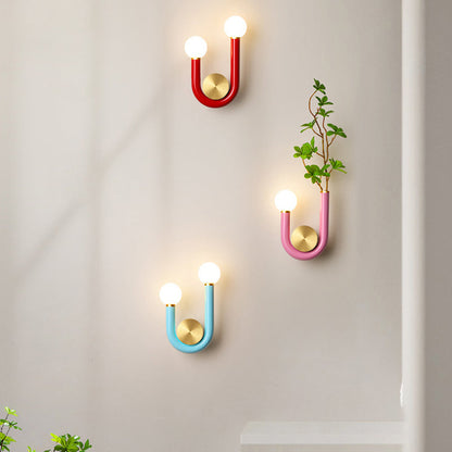 Japanese Aluminum U Shaped Round LED Wall Sconce Lamp