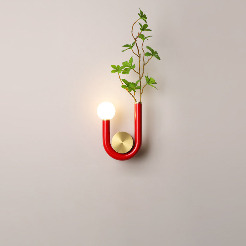 Japanese Aluminum U Shaped Round LED Wall Sconce Lamp
