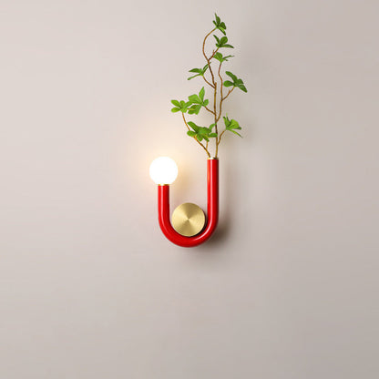 Japanese Aluminum U Shaped Round LED Wall Sconce Lamp